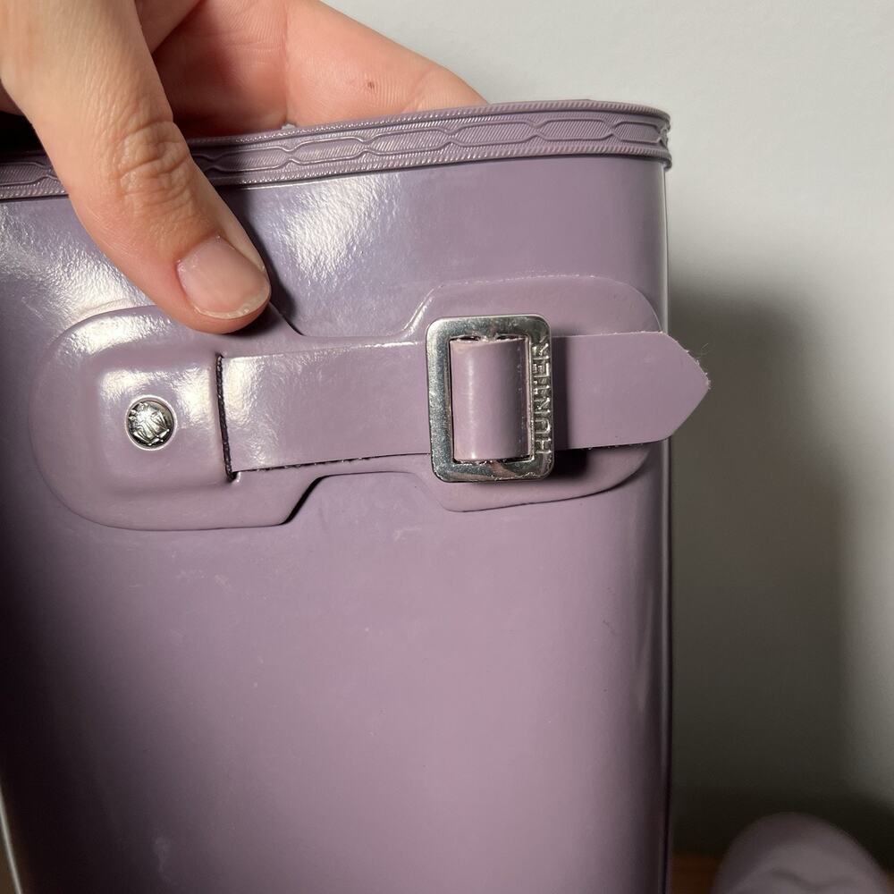 Hunter Original Tall Gloss Rain Boots Womens 7 Purple Violet Lavender Waterproof - Picture 11 of 15